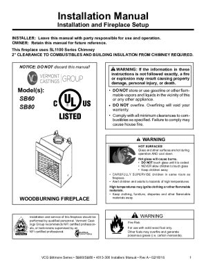 Fillable Online Fireplace Installation and Owners Manual Downloads Fax ...
