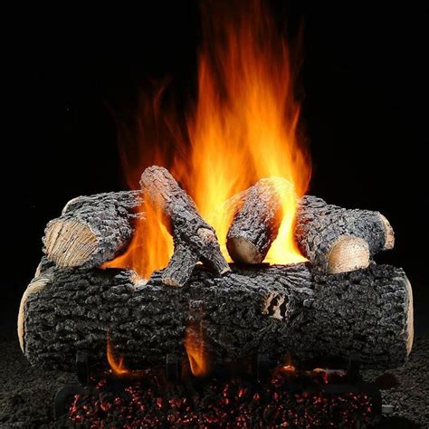 Hargrove 24-Inch Grand Oak Gas Log Set With Vented Natural Gas E-Burner ...
