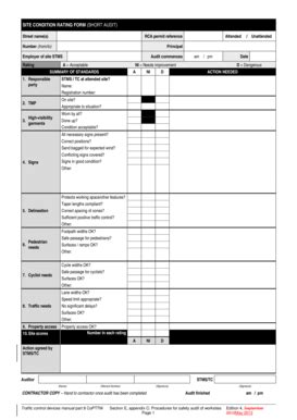 Fillable Online 12. Site condition rating - short form - tracked ...
