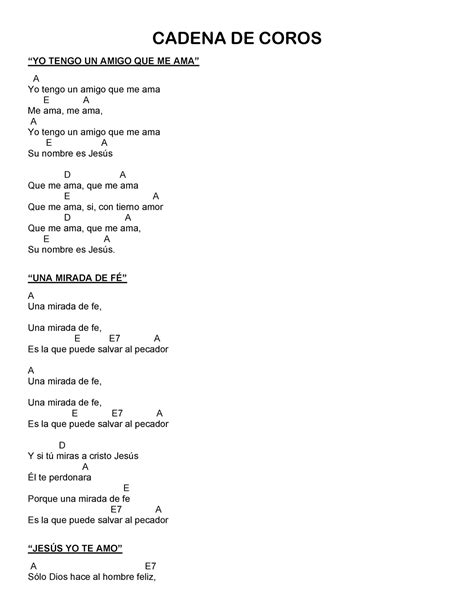 Cadena de coros completa para poder practicar música - CADENA DE COROS ...