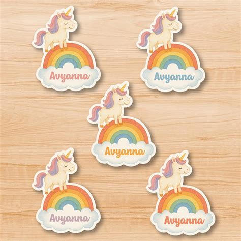 Shape Labels - Rainbow on Unicorn – Popup Kids