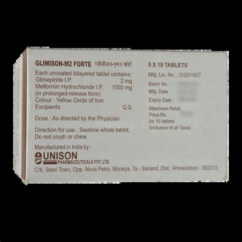 GLIMISON M2 FORTE TABLET 10'S - Uses, Side Effects, Price & Composition ...