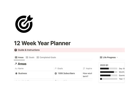 12 Week Year Notion Template
