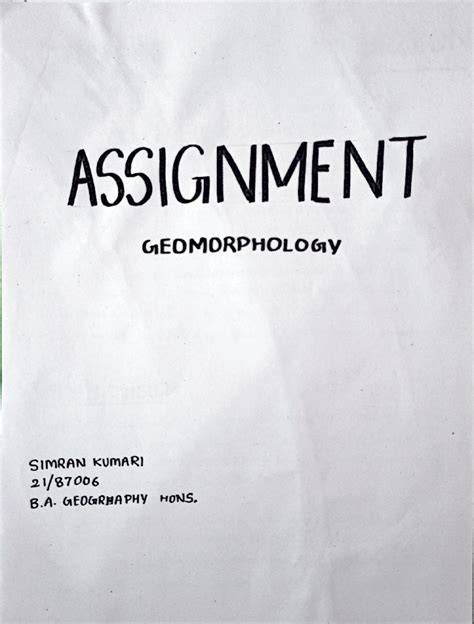 Davis cycle - ASSIGNMENT IL. GGEOMORPHOLOGy SiMRAN KUMARR 21/ B ...