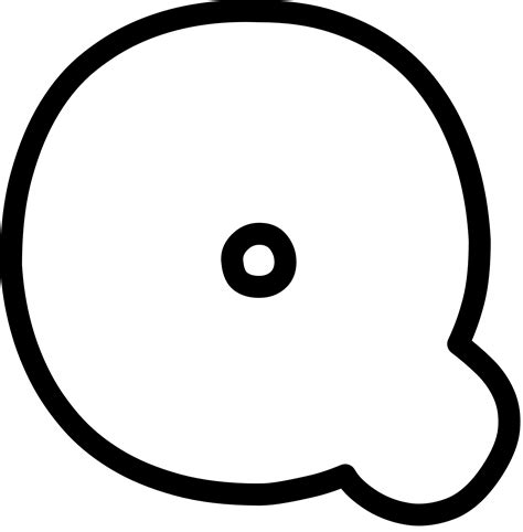 Uppercase Bubble Letter Q - Printable Alphabet Letters