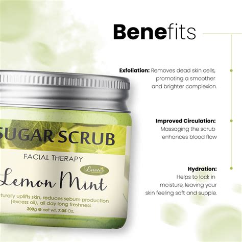 Luster Lemon Mint Sugar Scrub (Paraben & Sulfate Free)-200 gm – Luster ...