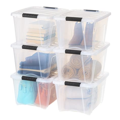 Iris Usa 32 Quart Stackable Plastic Storage Bins With Lids | Desertcart ...
