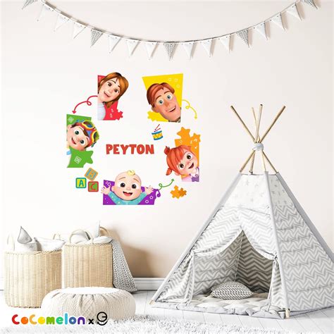 Buy Multiple Font Custom Name JJ's Family CoComelon Kids Wall Decal ...