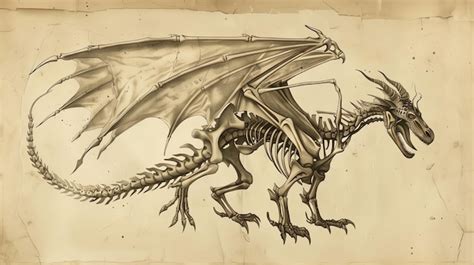 Dragon Skeleton Drawing 的图像结果