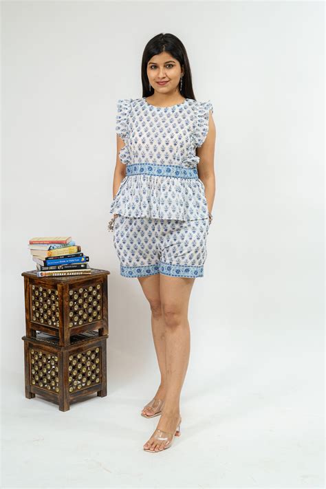 Surfing through the waves Sanganeri co-ord Set – tSucchi Traditions