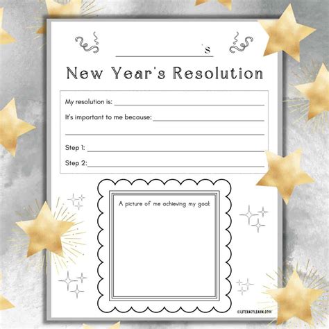 New Year Resolution Worksheet 的图像结果