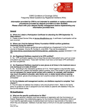 Fillable Online ESRD Conditions of Coverage (CfCs) Fax Email Print ...