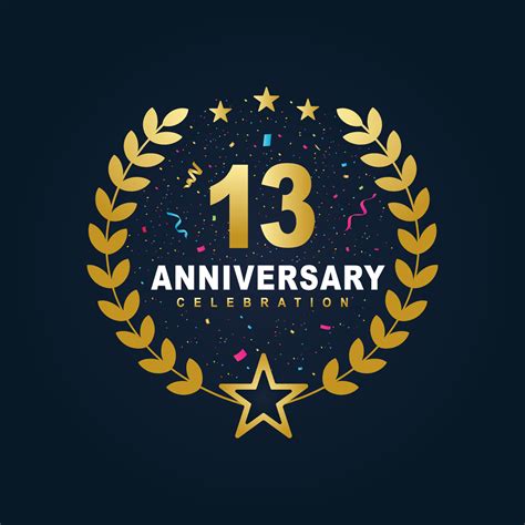 13 Anniversary celebration design, luxurious golden color 13 years ...