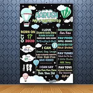 Express-O-Board Personalized Baby Birthday Digital Rollable Chalkboard ...