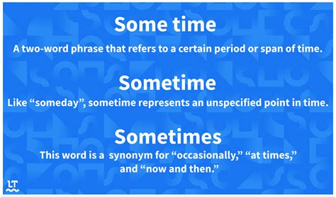 The Difference Between Some Time, Sometime, and Sometimes