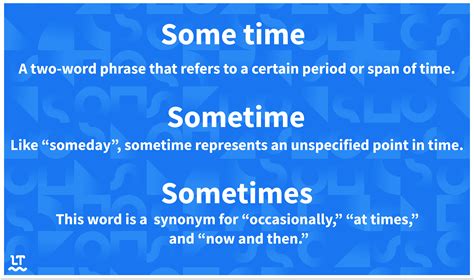 Difference Between Some Time, Sometime, and Sometimes