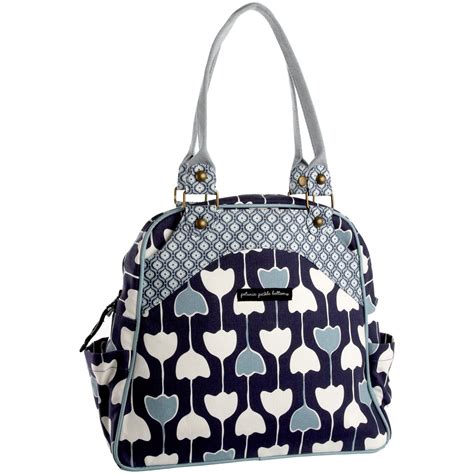 Blue and White Heart Print Tulip Diaper Bag
