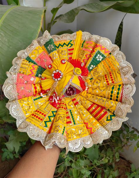 Sequin fabric pretty color poshak for laddu gopal ji with pagdi and ch ...