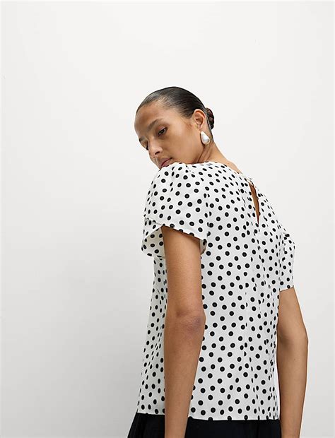 Buy Printed Puff Sleeve Top at Marks & Spencer