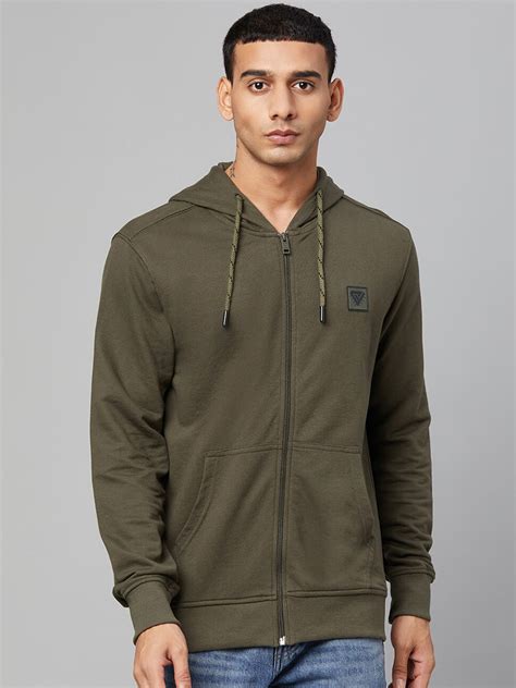 Buy Club York Men Olive Green Hooded Sweatshirt - Sweatshirts for Men ...