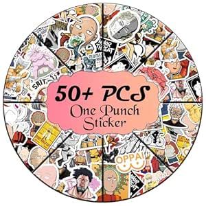 Pack of 50+ One Punch Man Stickers for Laptop, Phone, Guitar, Bike, PC ...