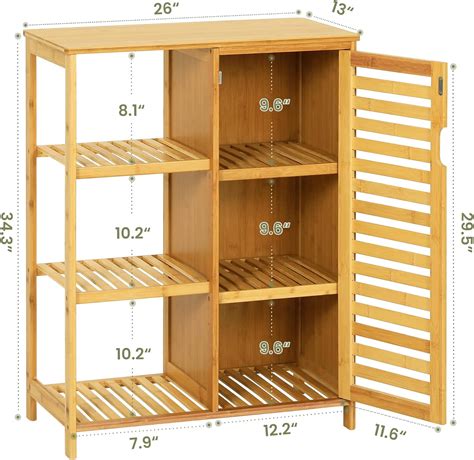 Buy VIAGDO Bathroom Storage Cabinet Bamboo, Free Standing Floor Cabinet ...