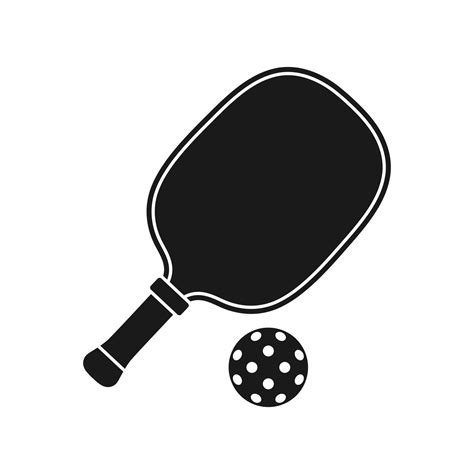 Pickleball racket and ball silhouette icon isolated vector illustration ...