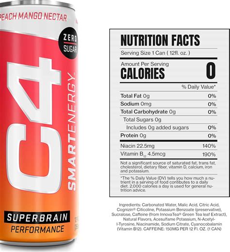Buy C4 Smart Energy Drink - Sugar Free Performance Fuel & Nootropic ...