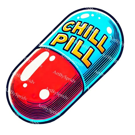 Trendy Chill Pill Clipart Png-retro Comic Style Red & Blue Capsule Clip ...