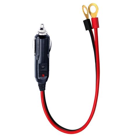 LNIEGE Plug Adapter -Car Male Cigarette Lighter Male to Battery Ring ...