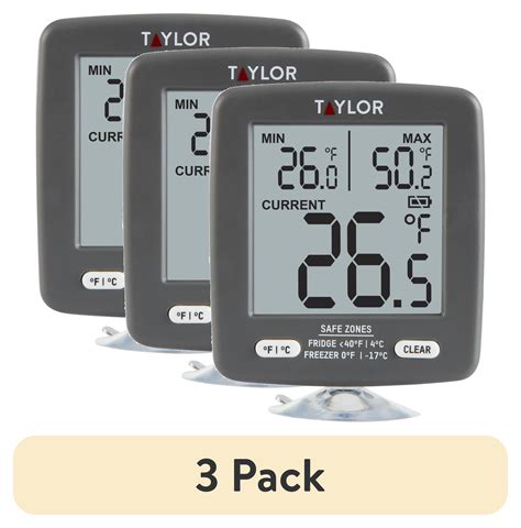 (3 pack) Taylor Digital Safety Zone Plastic Appliance Thermometer for ...