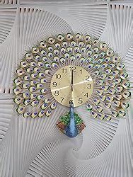 Buy DISHIN Home Decoration European Peacock Wall Clock Crystal Luxury ...