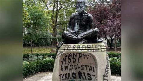 Mahatma Gandhi Statue In London Vandalised With Anti-India Graffiti ...
