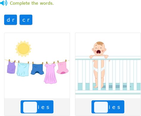 IXL - Complete the vowel digraph words (Class II English practice)