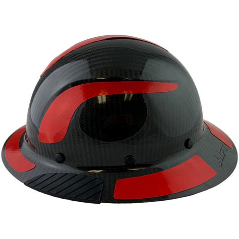 Actual Carbon Fiber Hard Hat - Full Brim Glossy Black with Reflective ...