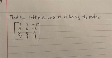 Image result for Left Null Space Example Rectangular Matrix