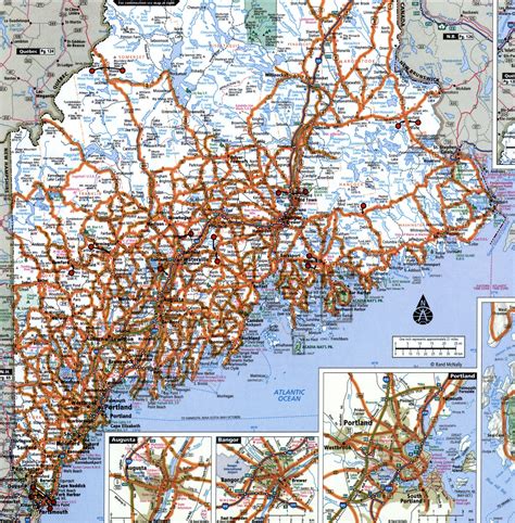 Maine state highway map with truck routes Maine area roads map for ...