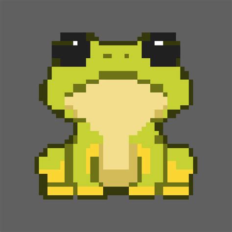 Vector cute green leaf frog with teary eyes pixel art, perfect for ...