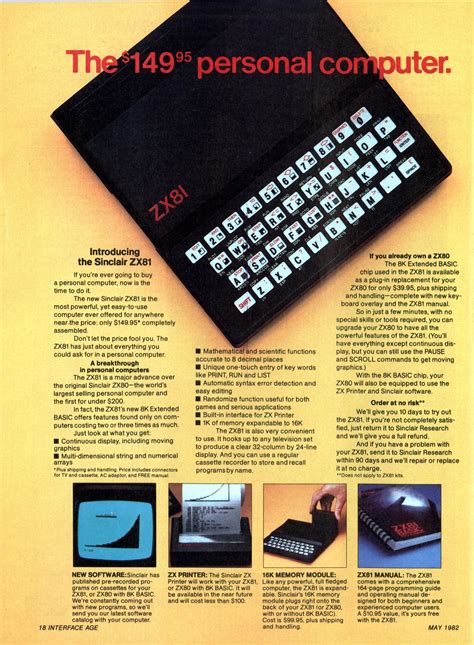 Sinclair ZX81 PC computer ad (1982). | Old computers, Zx81, Computer ...