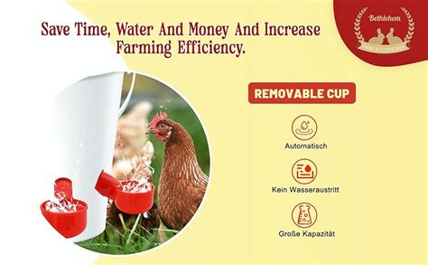 Bethlehem Poultry Drinking Cups Set of 12 Blue, Automatic Refill ...