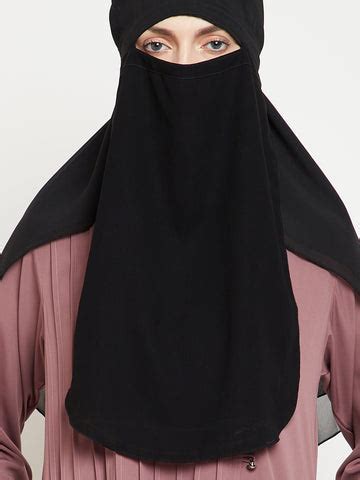 Nabia Women Black 3 Layer Georgette Scarf