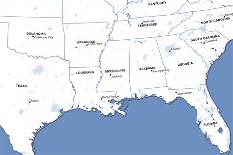 Us Southeast States And Capitals Southeast Region Of The United States