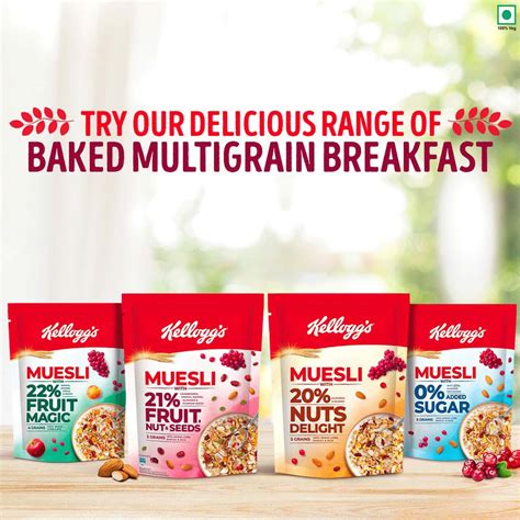 Buy KELLOGG'S MUESLI WITH 0% ADDED SUGAR 500G POUCH Online & Get Upto ...