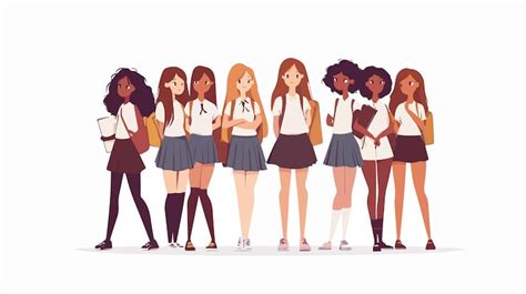 White college girls Vectors - Download Free High-Quality Vectors from ...