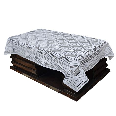 Kuber Industries Rectangular Design Cotton 4 Seater Center Table ...