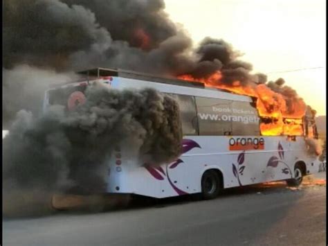 Narrow escape for 26 passengers as bus catches fire in Hyderabad