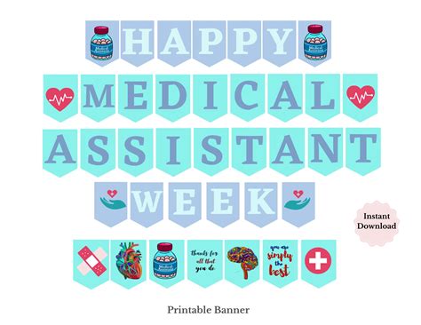 Medical Assistant Week Printable Banner, Happy MA Week Sign, Medical ...