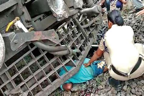 Train stops short of running over woman near Basin Bridge