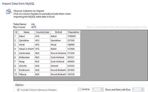 MySQL Workbench Excel Export 的图像结果