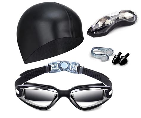 Swim Goggles Swimming Goggles No Leaking With Nose Clip Earplugs ...